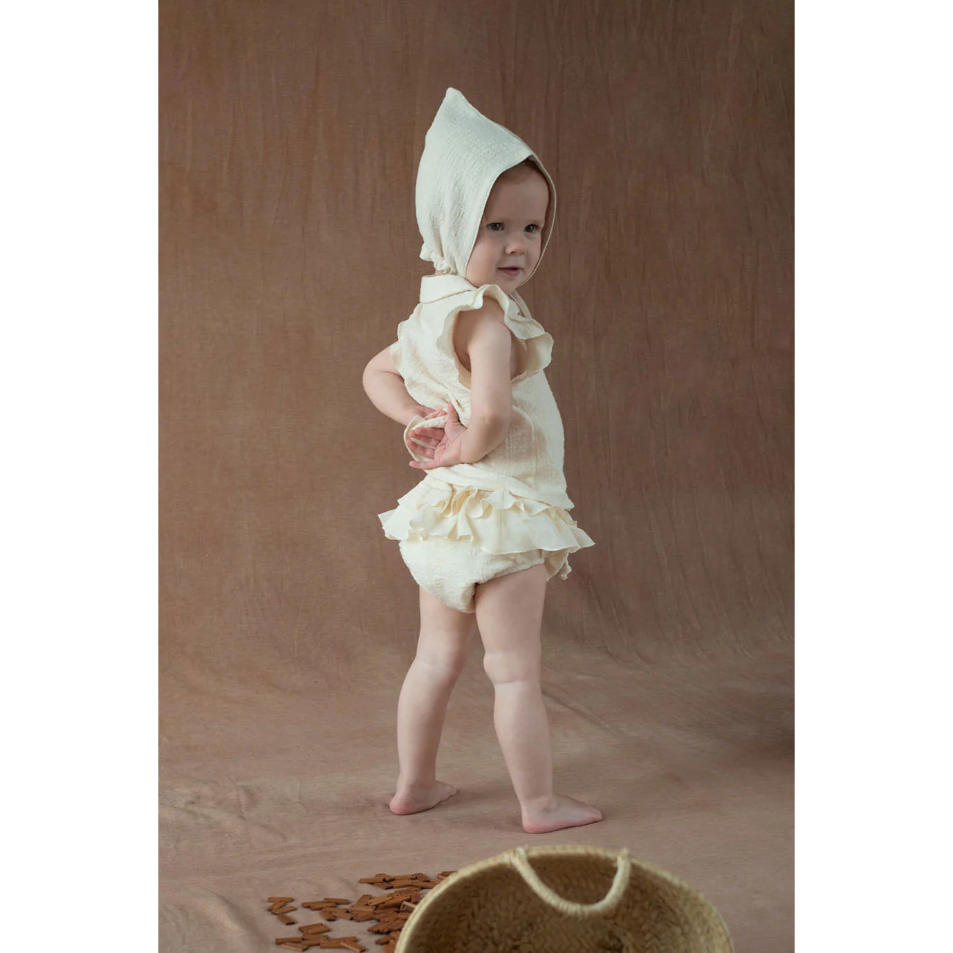 Popelin Off White Double Frill Culotte - Image 3