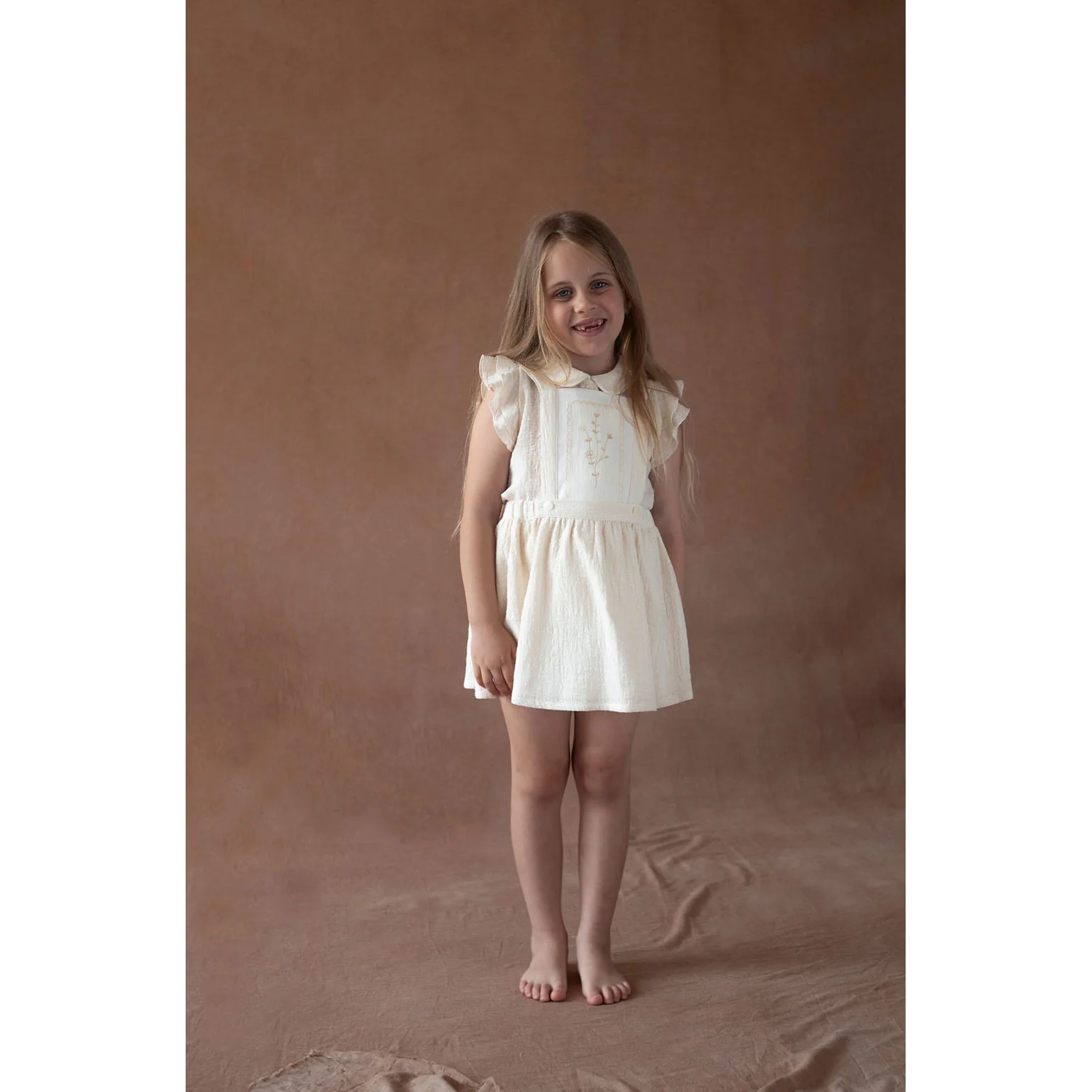 Popelin Off White Embroidered Short Jumper - Image 2