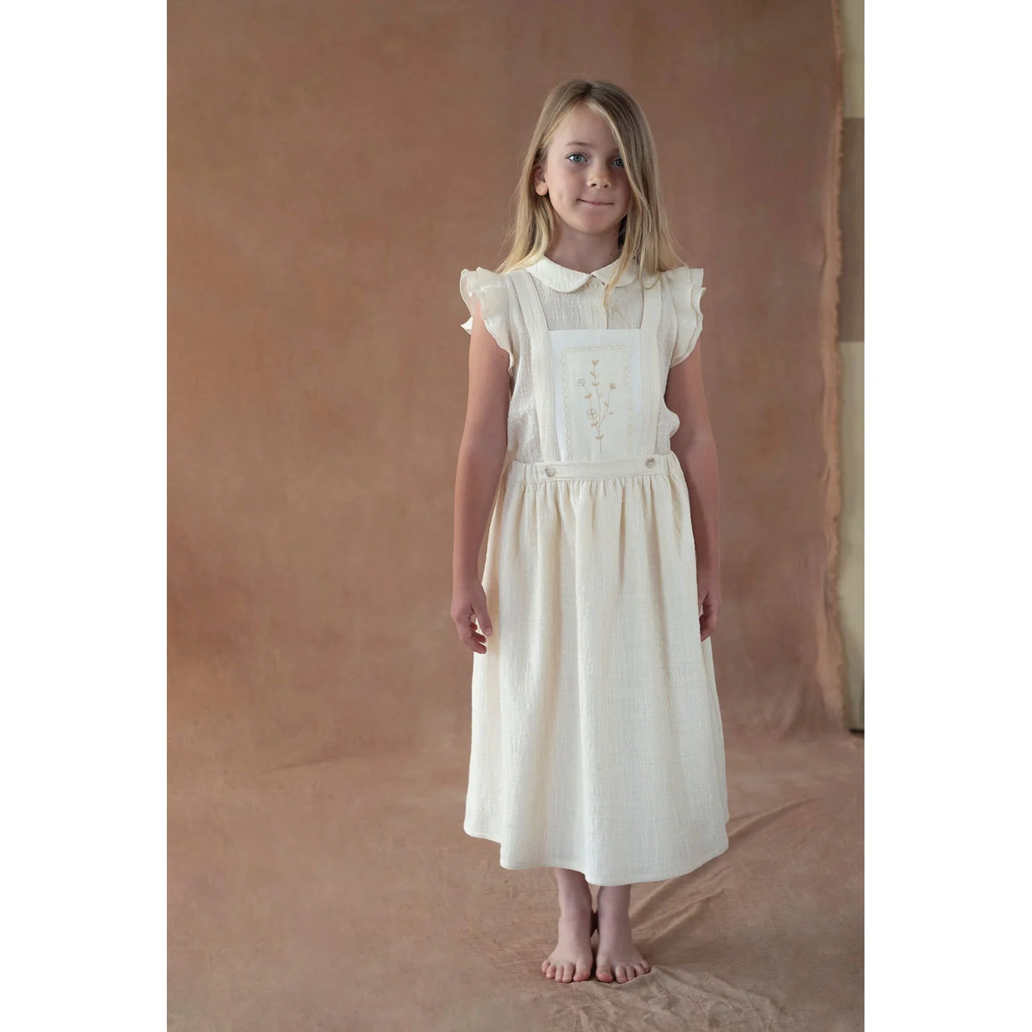 Popelin Off White Midi Embroidered Jumper - Image 2