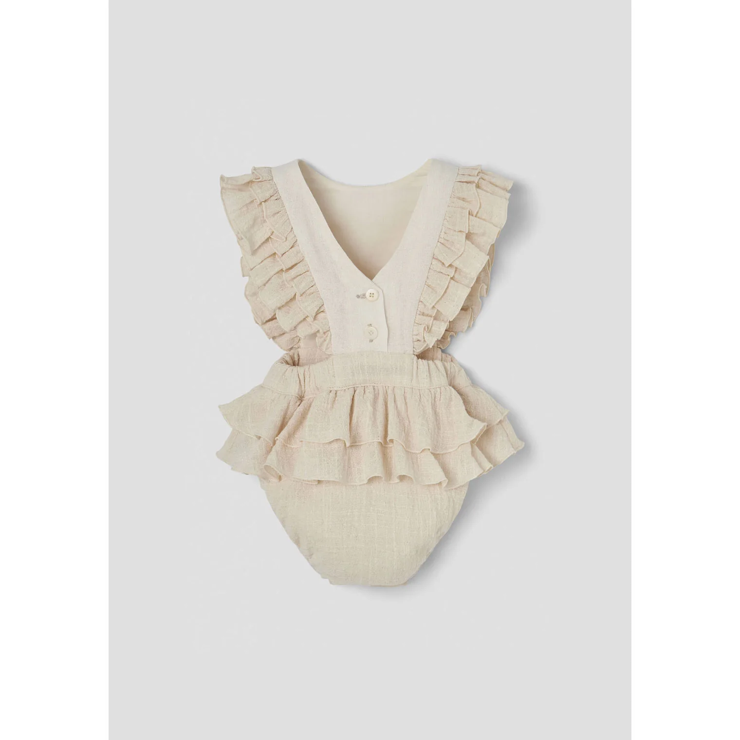 Popelin Off White Ruffle Romper - Image 3