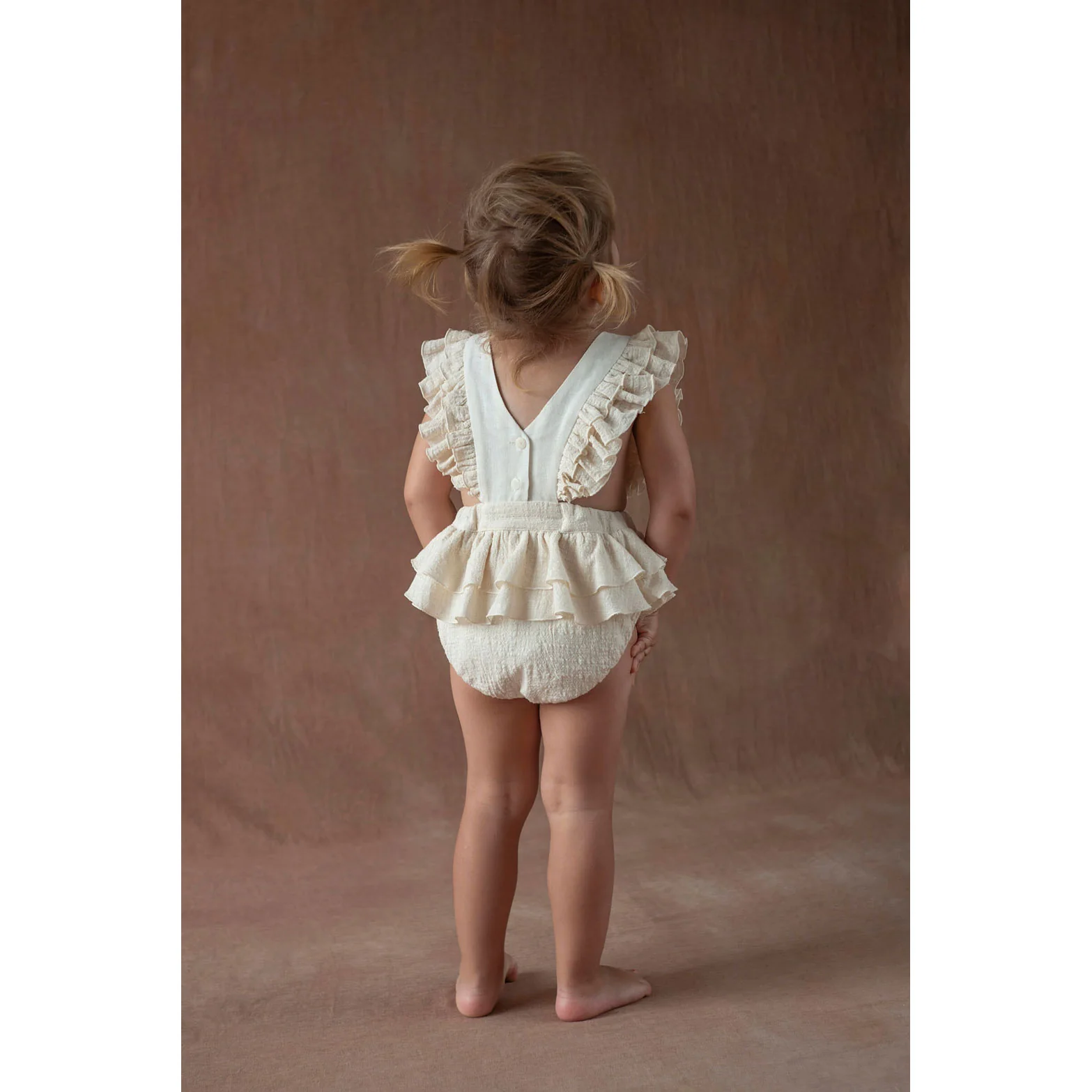 Popelin Off White Ruffle Romper - Image 4
