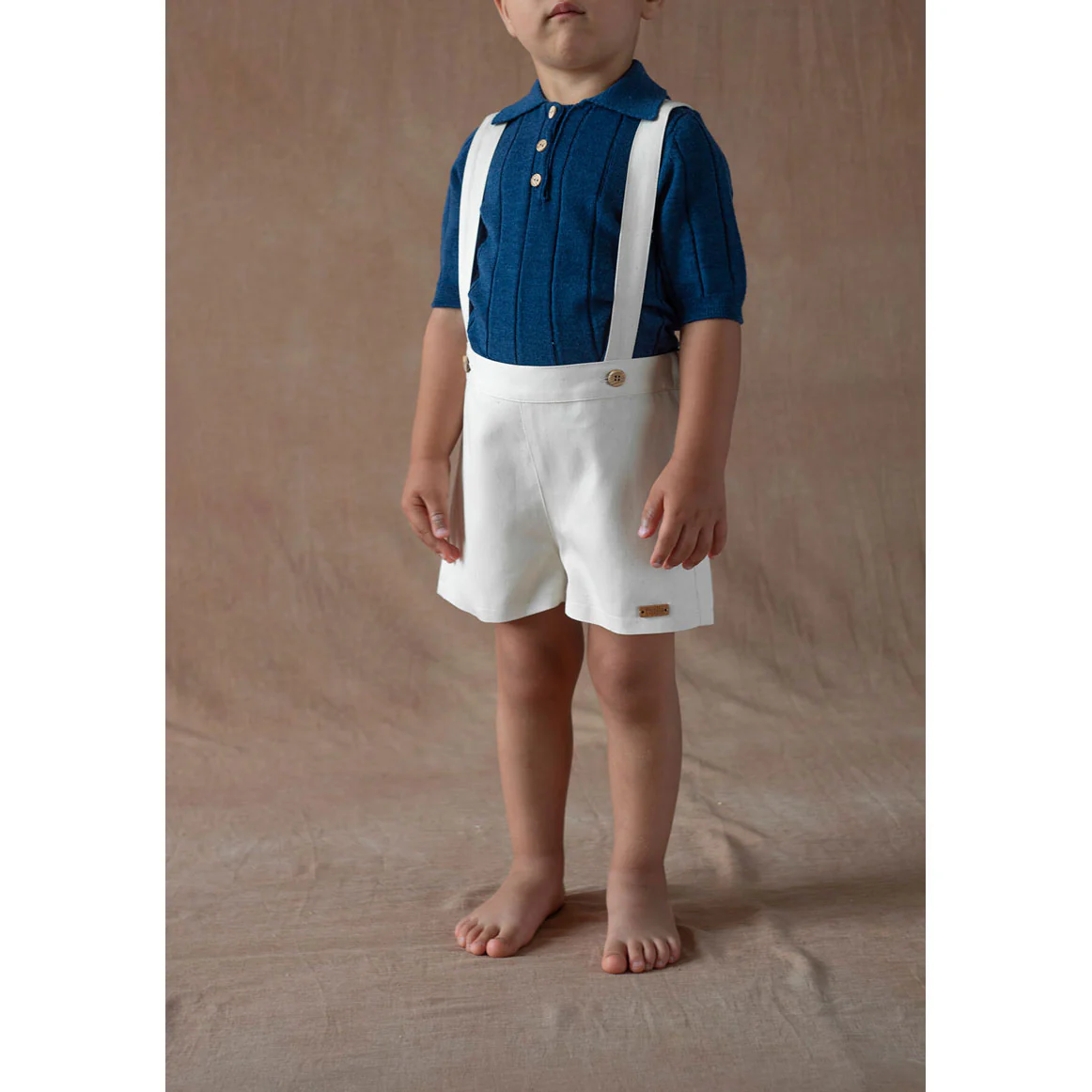 Popelin Off White Suspender Shorts - Image 2