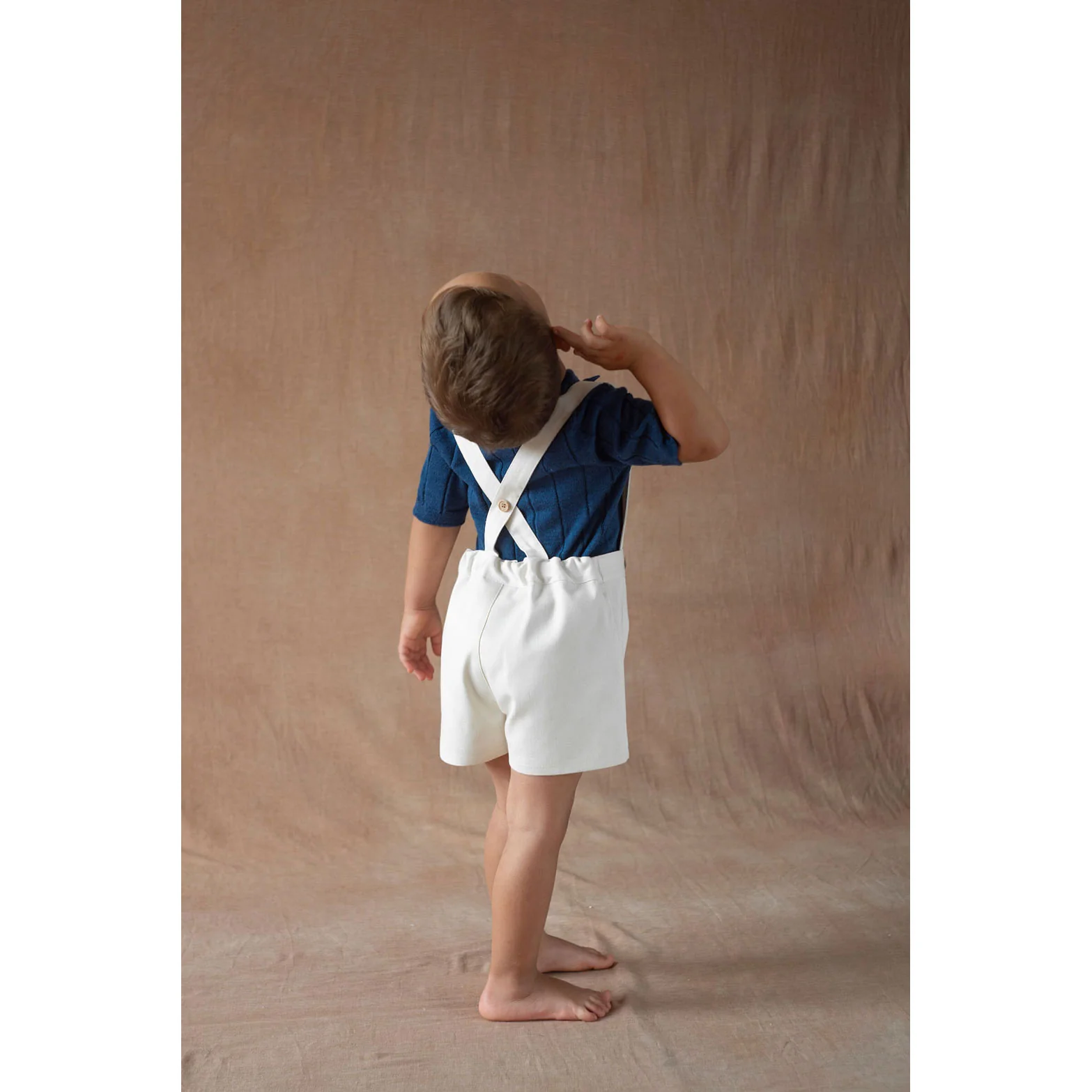 Popelin Off White Suspender Shorts - Image 4