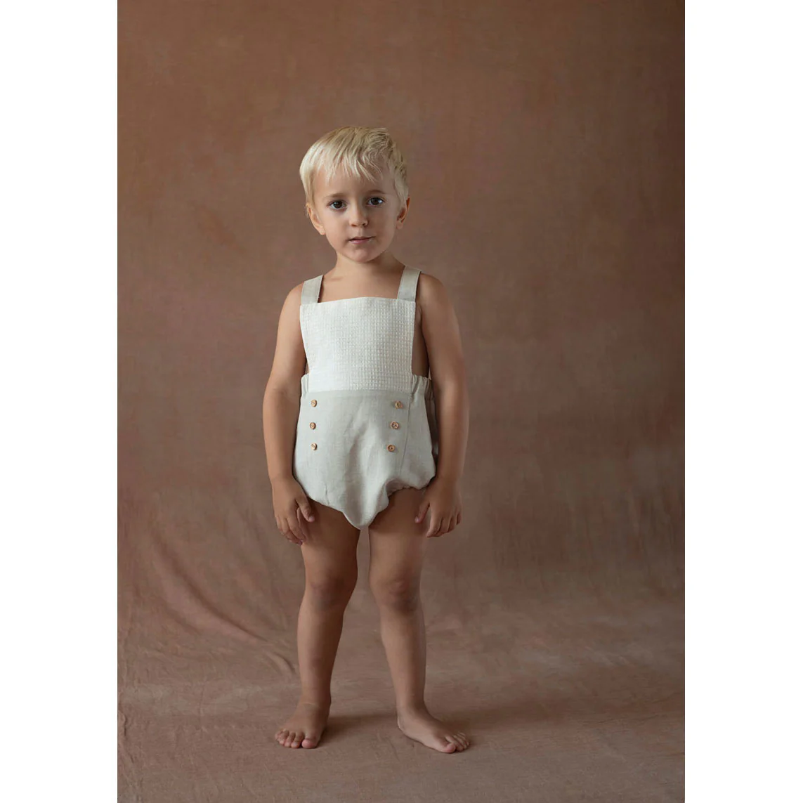 Popelin Sand Linen Dungarees - Image 2