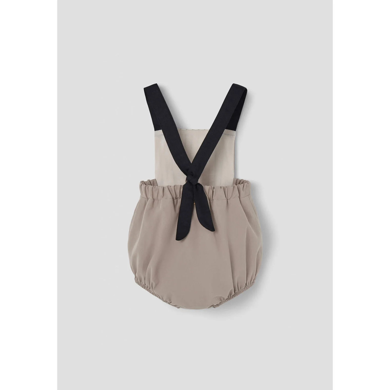 Popelin Taupe Linen Dungarees - Image 3