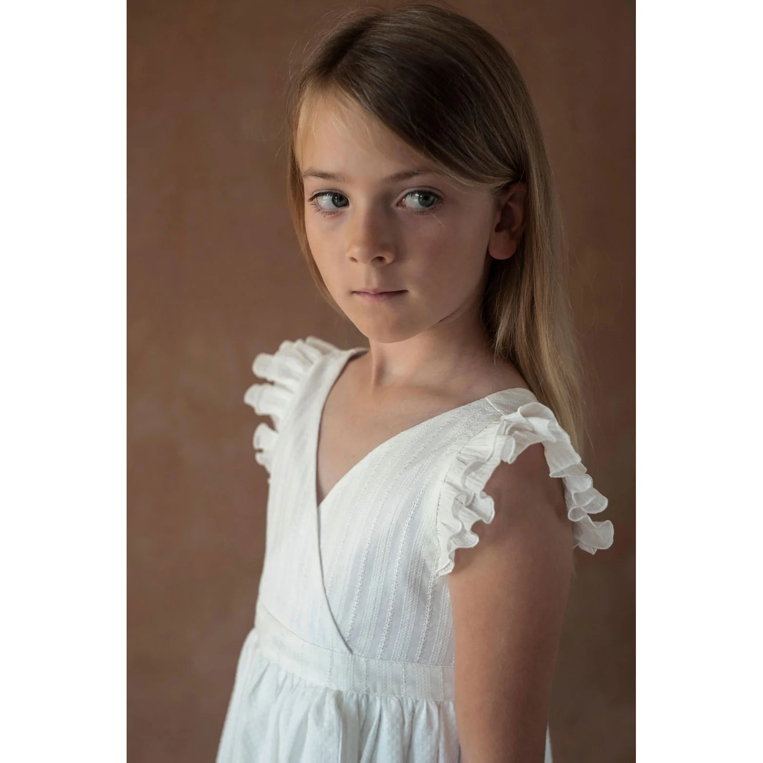 Popelin White Crossover Midi Dress - Image 4