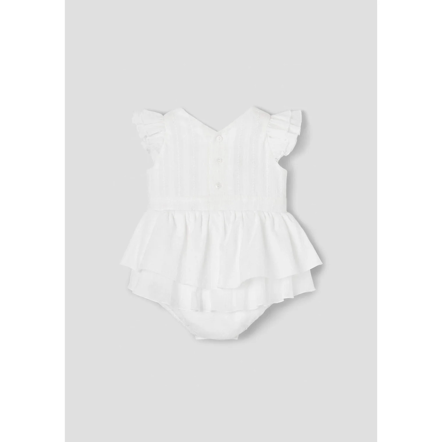 Popelin White Crossover Romper - Image 3