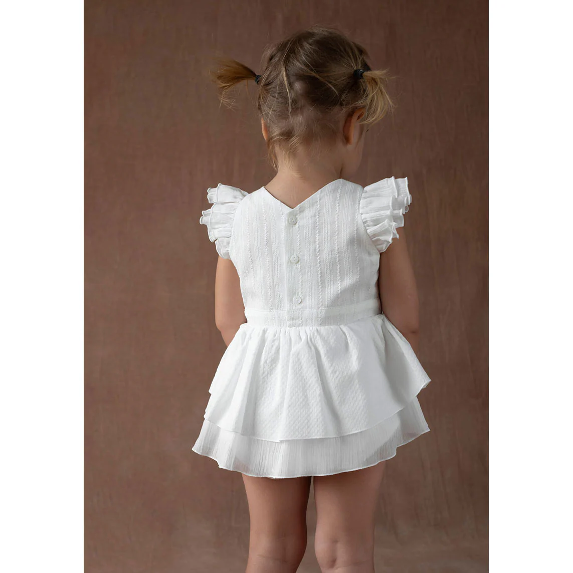 Popelin White Crossover Romper - Image 4