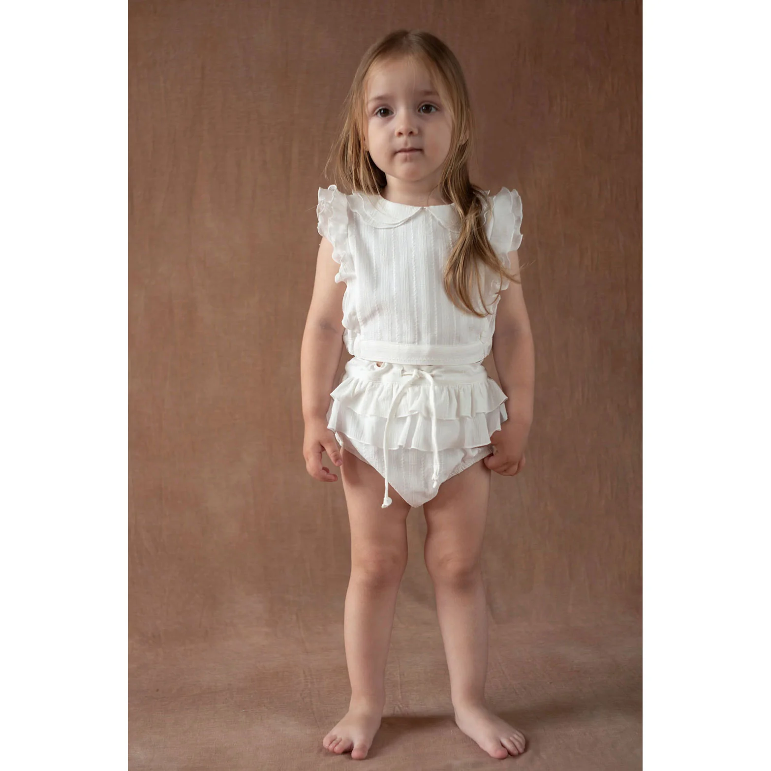 Popelin White Double Frill Culotte - Image 2