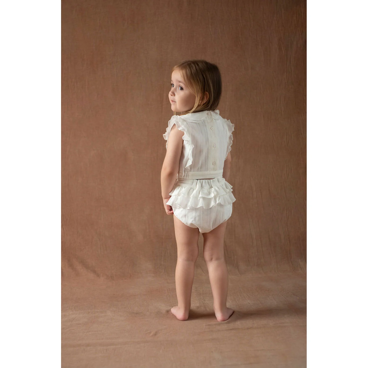 Popelin White Double Frill Culotte - Image 4