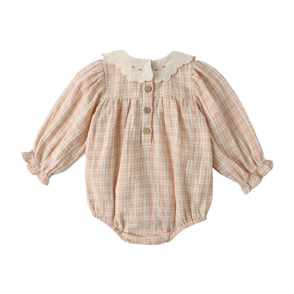 Quincy Mae Pink Plaid Callie Romper - Image 2