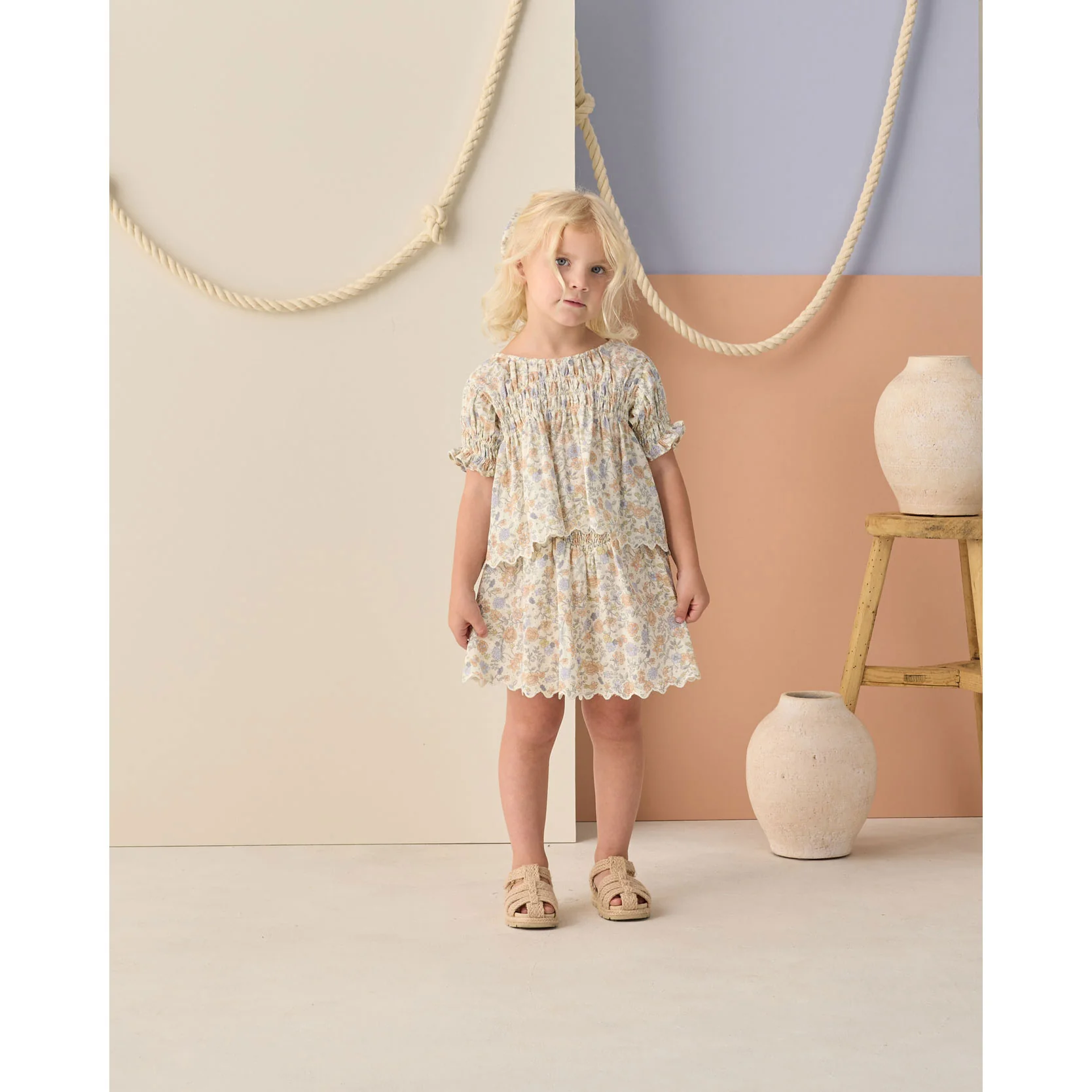 Rylee and Cru  Bloom Smocked V Mini Skirt - Image 2