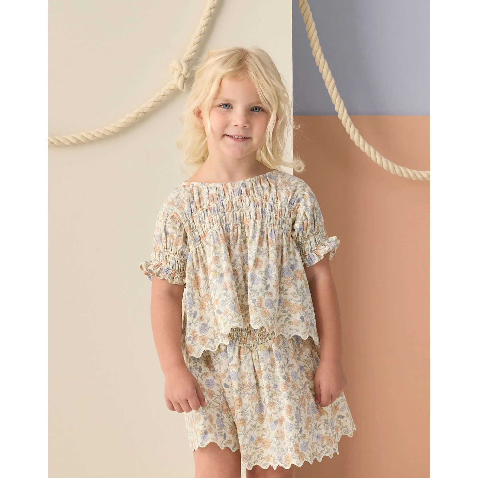 Rylee and Cru  Bloom Smocked V Mini Skirt - Image 3