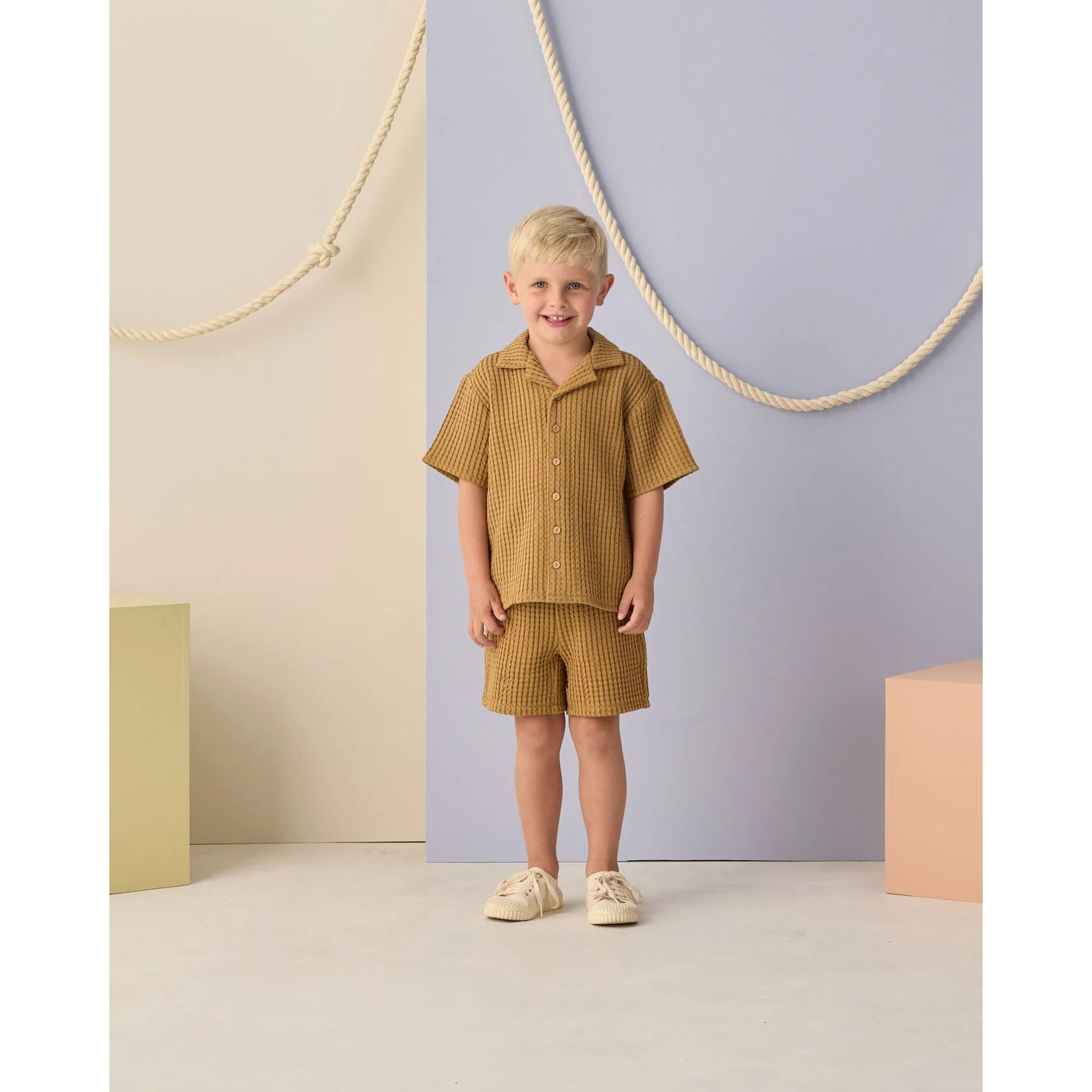 Rylee and Cru  Ocre Lapel Collar Shirt - Image 2