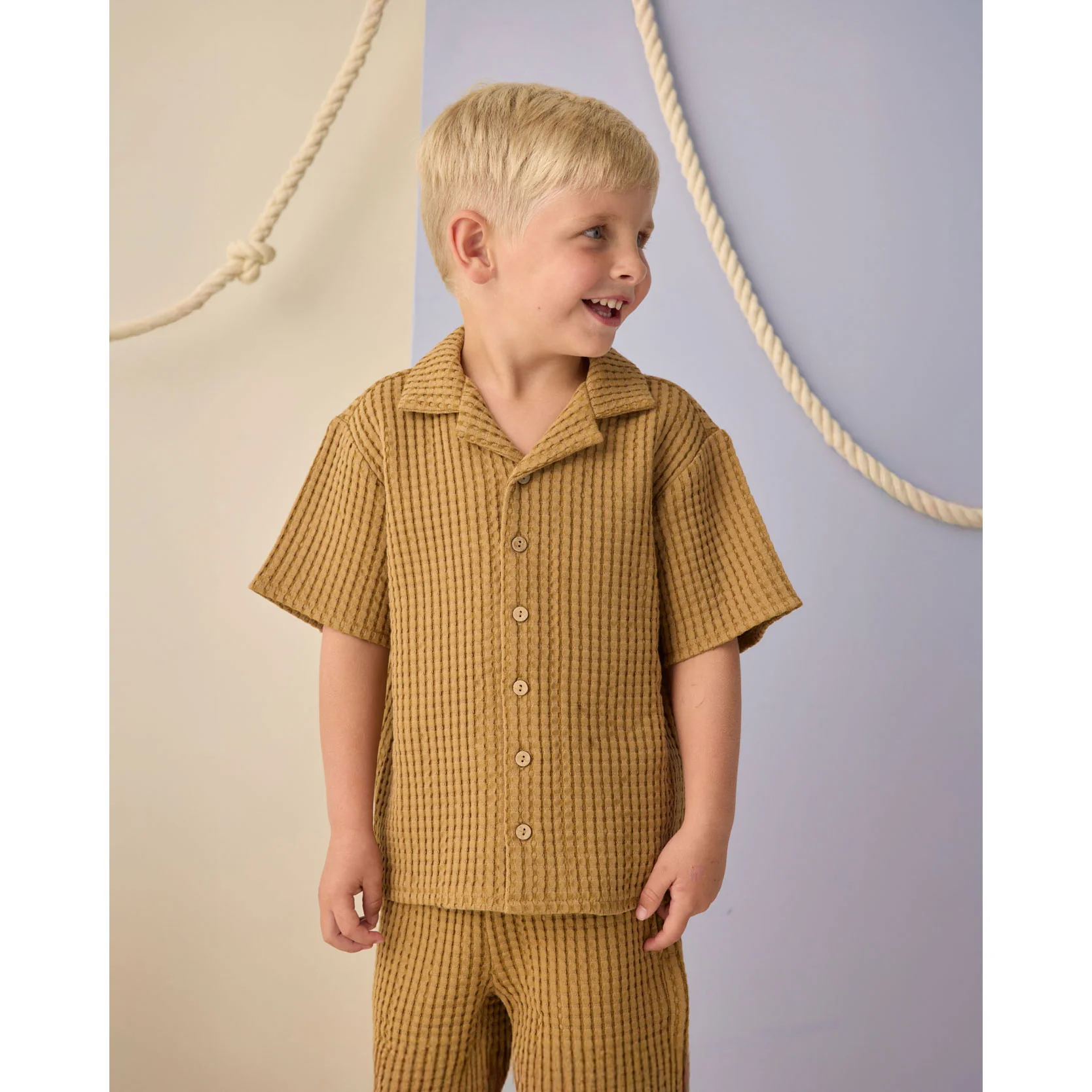 Rylee and Cru  Ocre Lapel Collar Shirt - Image 3