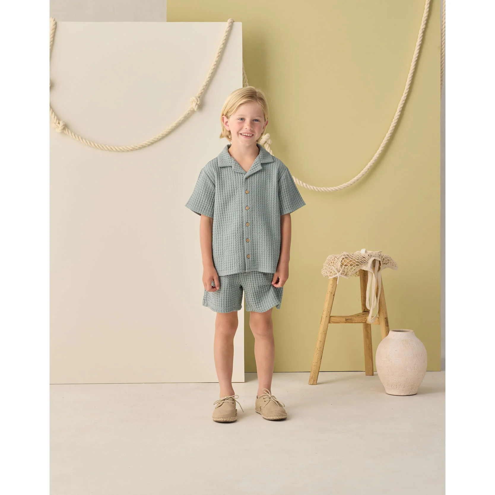 Rylee and Cru  Sea Green Lapel Collar Shirt - Image 2