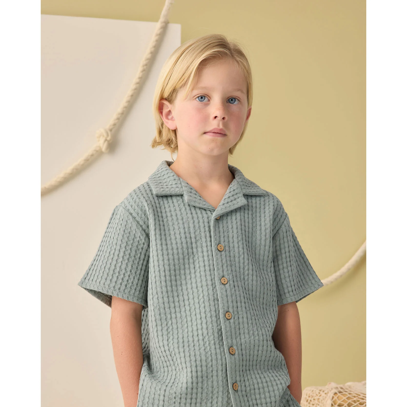 Rylee and Cru  Sea Green Lapel Collar Shirt - Image 3