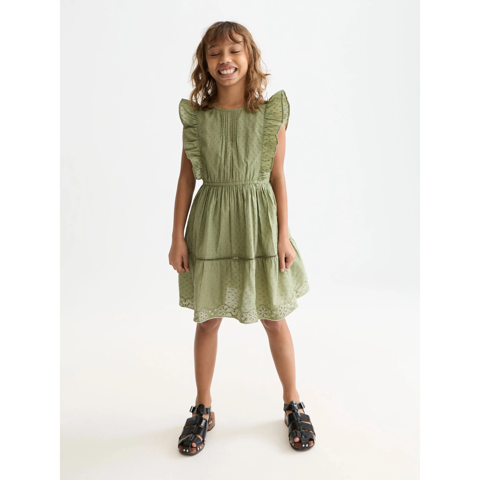 Scotch Shrunk Oil Green Jacquard Dress - Image 2