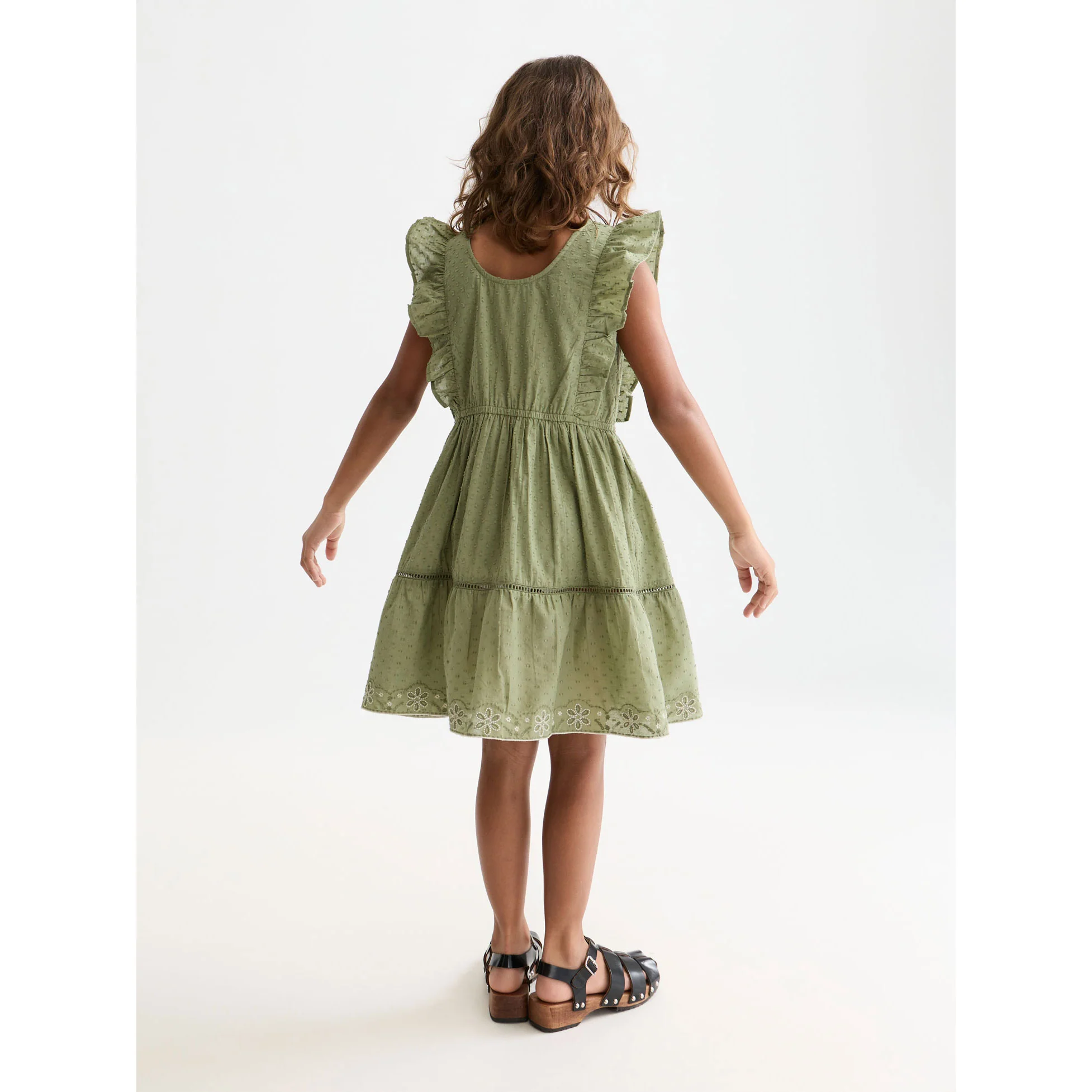 Scotch Shrunk Oil Green Jacquard Dress - Image 4