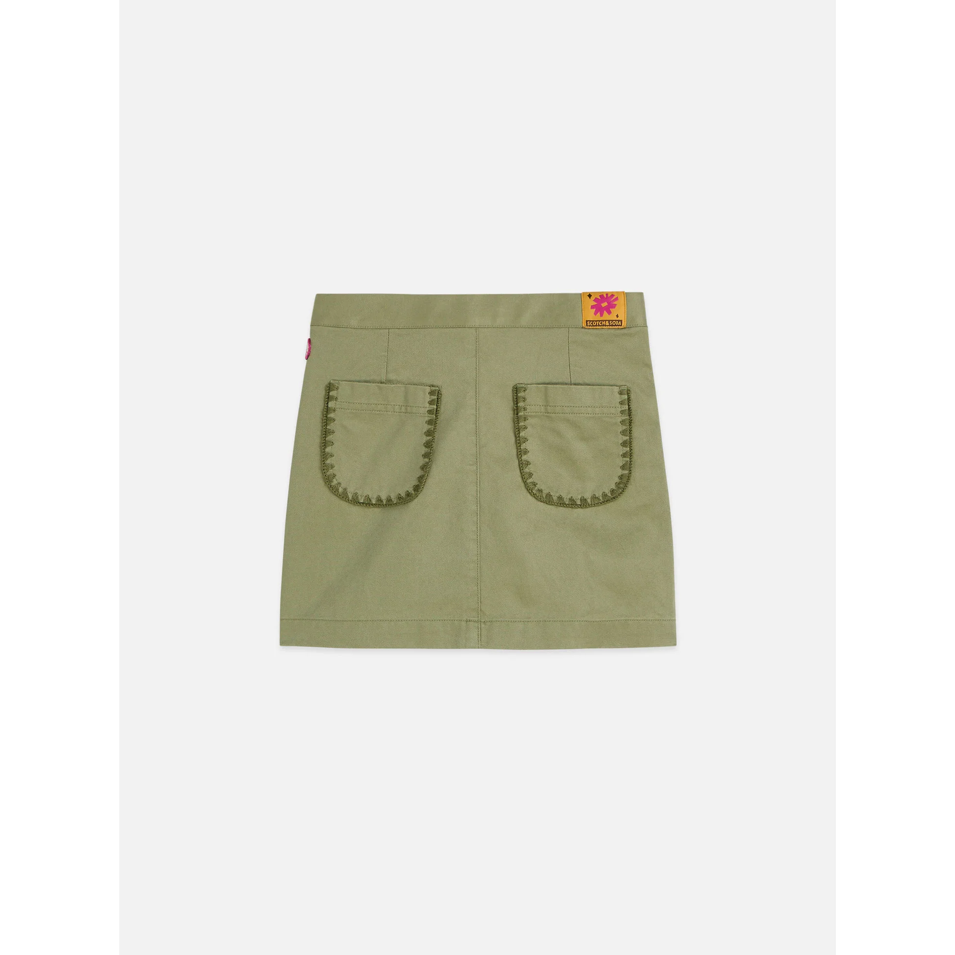 Scotch Shrunk Oil Green Twill Mini Skirt - Image 2
