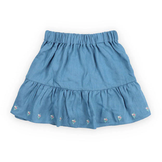 The New Society  Light Blue Chambre Menta Skirt - Image 2