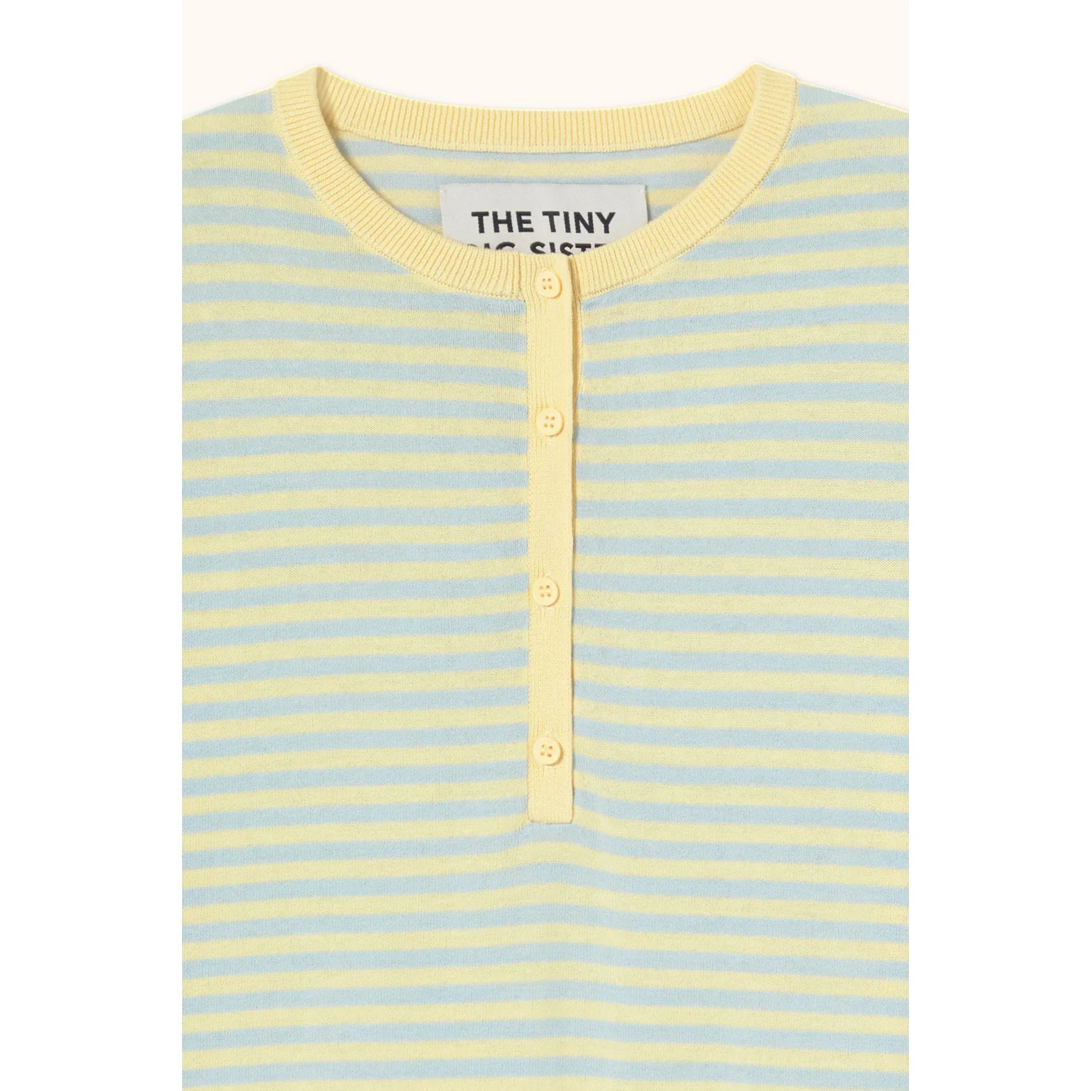 The Tiny Big Sister Dusty Yellow/Pretty Blue Striped Top - Image 3
