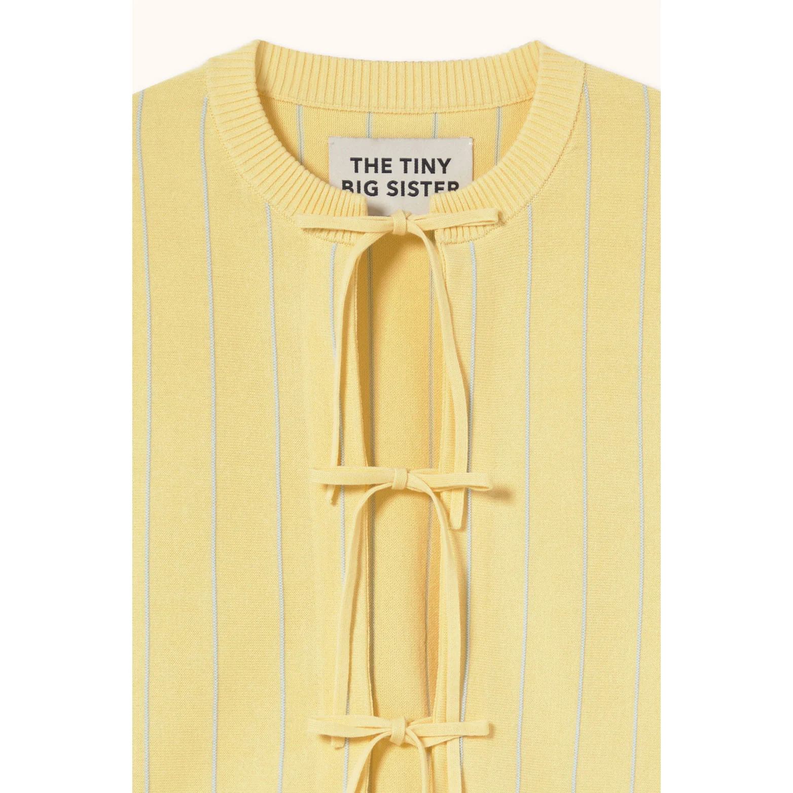 The Tiny Big Sister Dusty Yellow Striped Cardigan - Image 3