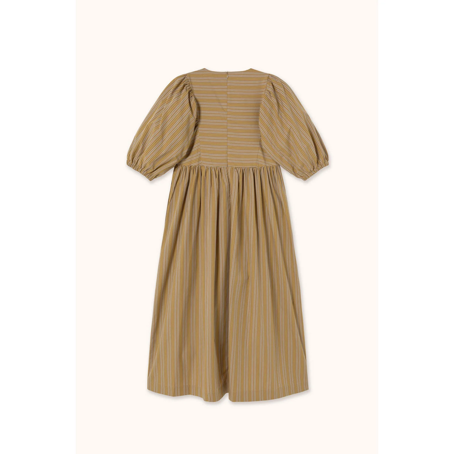 The Tiny Big Sister Light Brown Striped Dress - Image 2