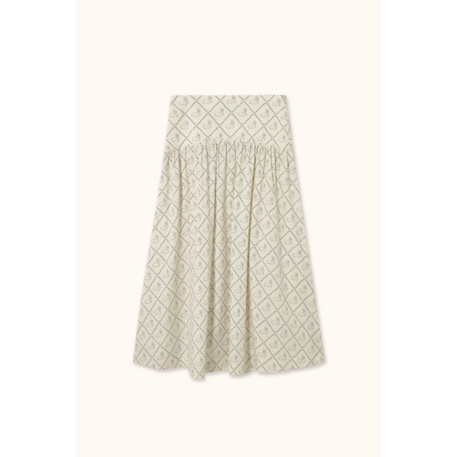 The Tiny Big Sister Light Cream Swans Skirt - Image 2