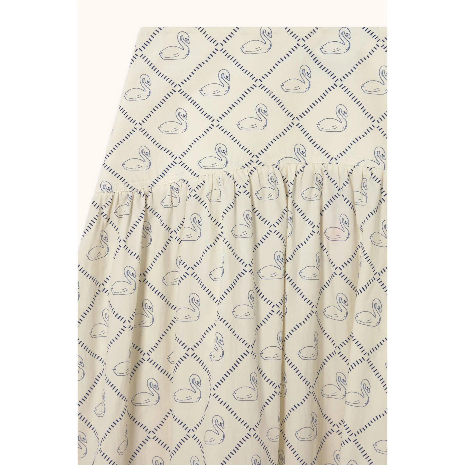 The Tiny Big Sister Light Cream Swans Skirt - Image 3