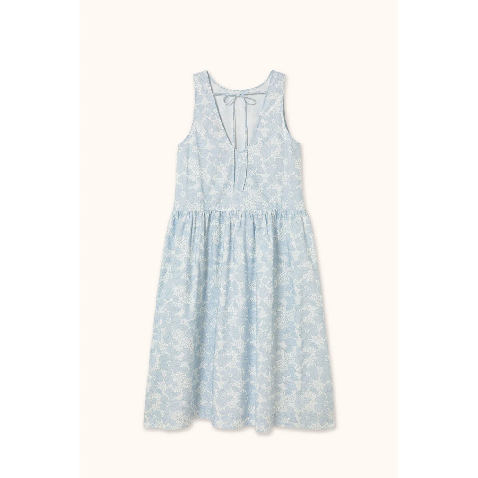 The Tiny Big Sister Off White/Pastel Blue Flowers Dress - Image 2