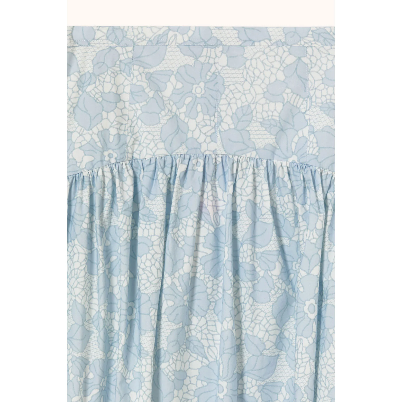 The Tiny Big Sister Off White/Pastel Blue Flowers Skirt - Image 3