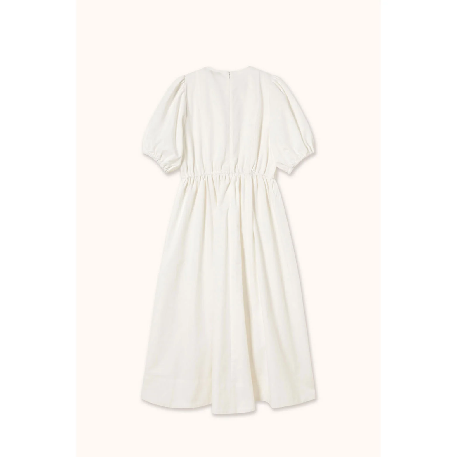 The Tiny Big Sister Off White Puff Sleeves Midi Dress - Image 2