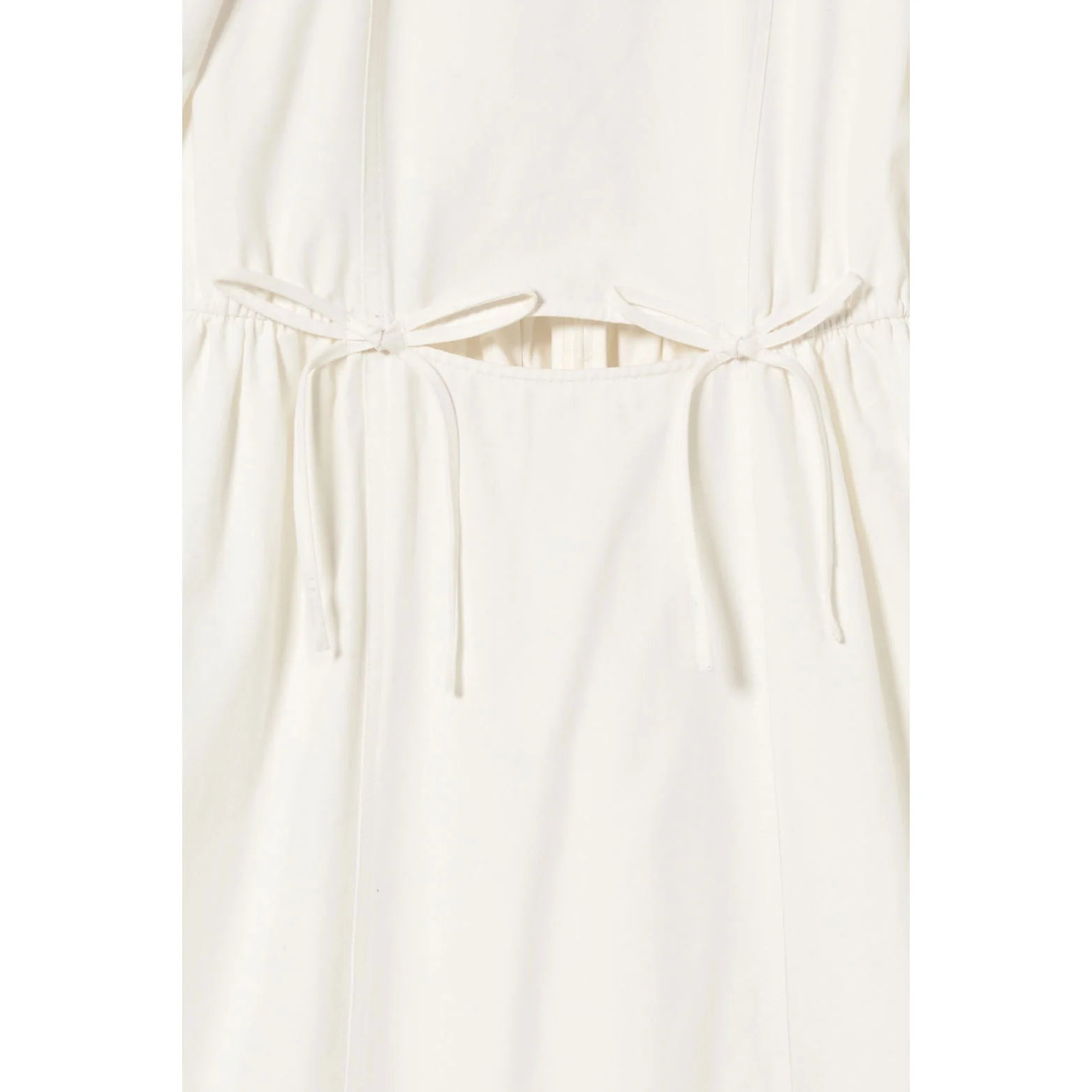 The Tiny Big Sister Off White Puff Sleeves Midi Dress - Image 3