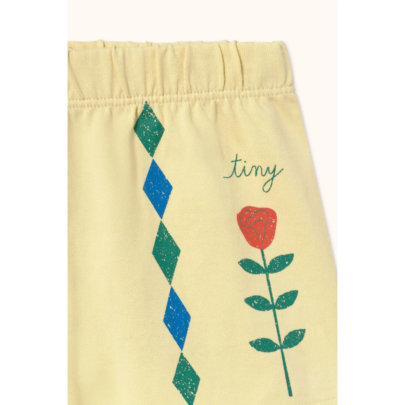 Tiny Cottons Dusty Yellow Diamonds Graphic Baby Short - Image 3
