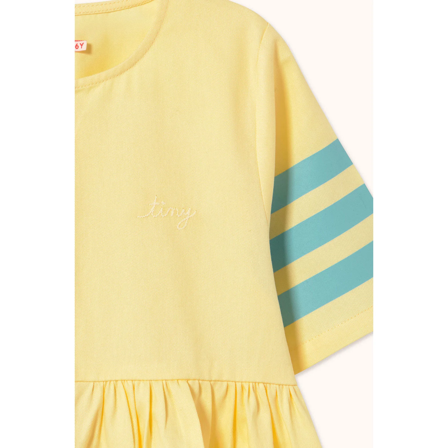 Tiny Cottons Dusty Yellow Stripes Twill Dress - Image 4