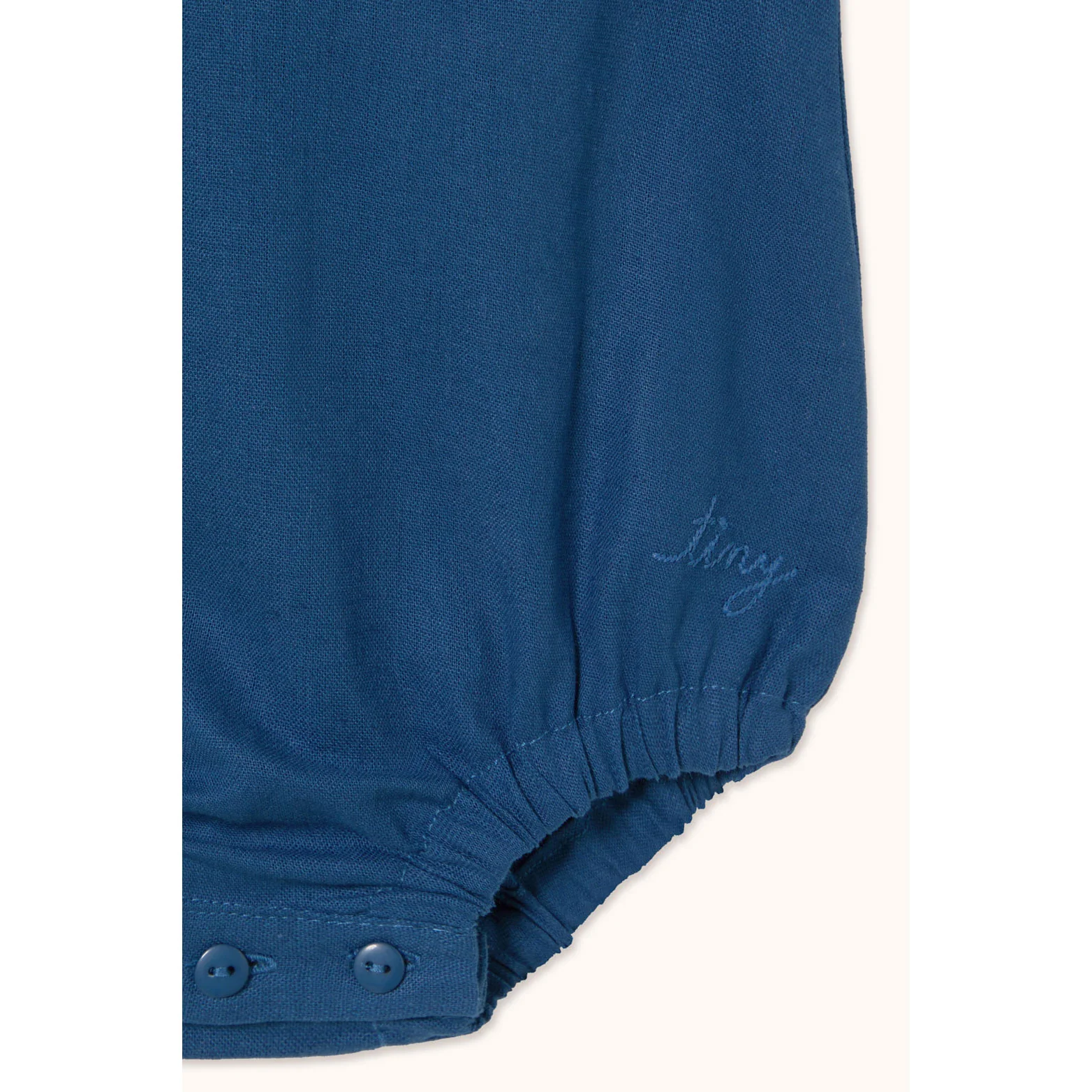 Tiny Cottons Light Navy Stripes Linen Bodysuit - Image 3