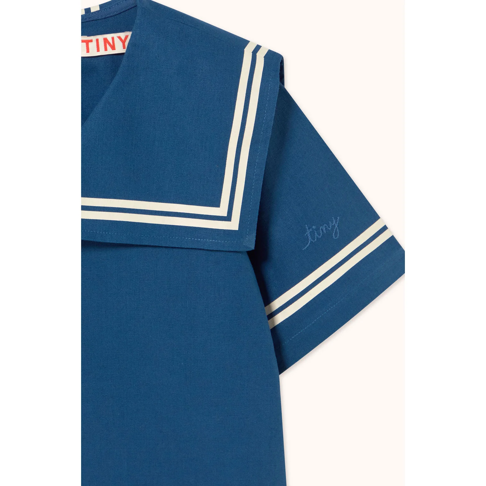 Tiny Cottons Light Navy Stripes Tiny Dress - Image 4