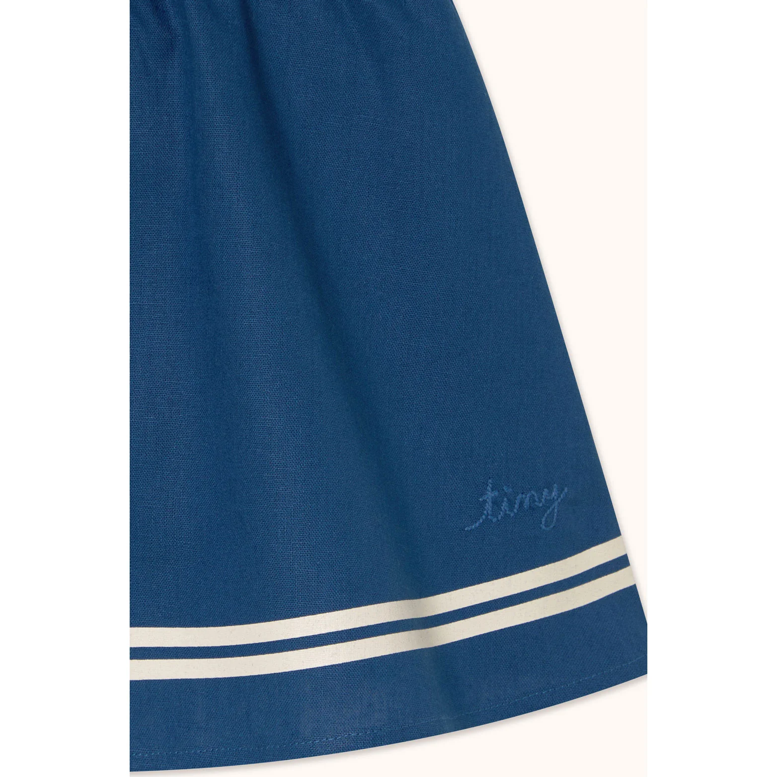 Tiny Cottons Light Navy Stripes Woven Skirt - Image 3