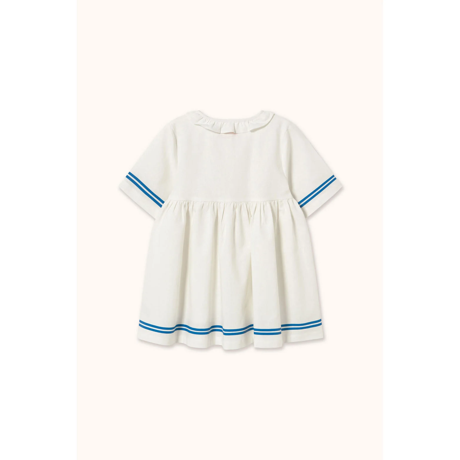 Tiny Cottons Off-White Stripes Frilled Dress - Image 3