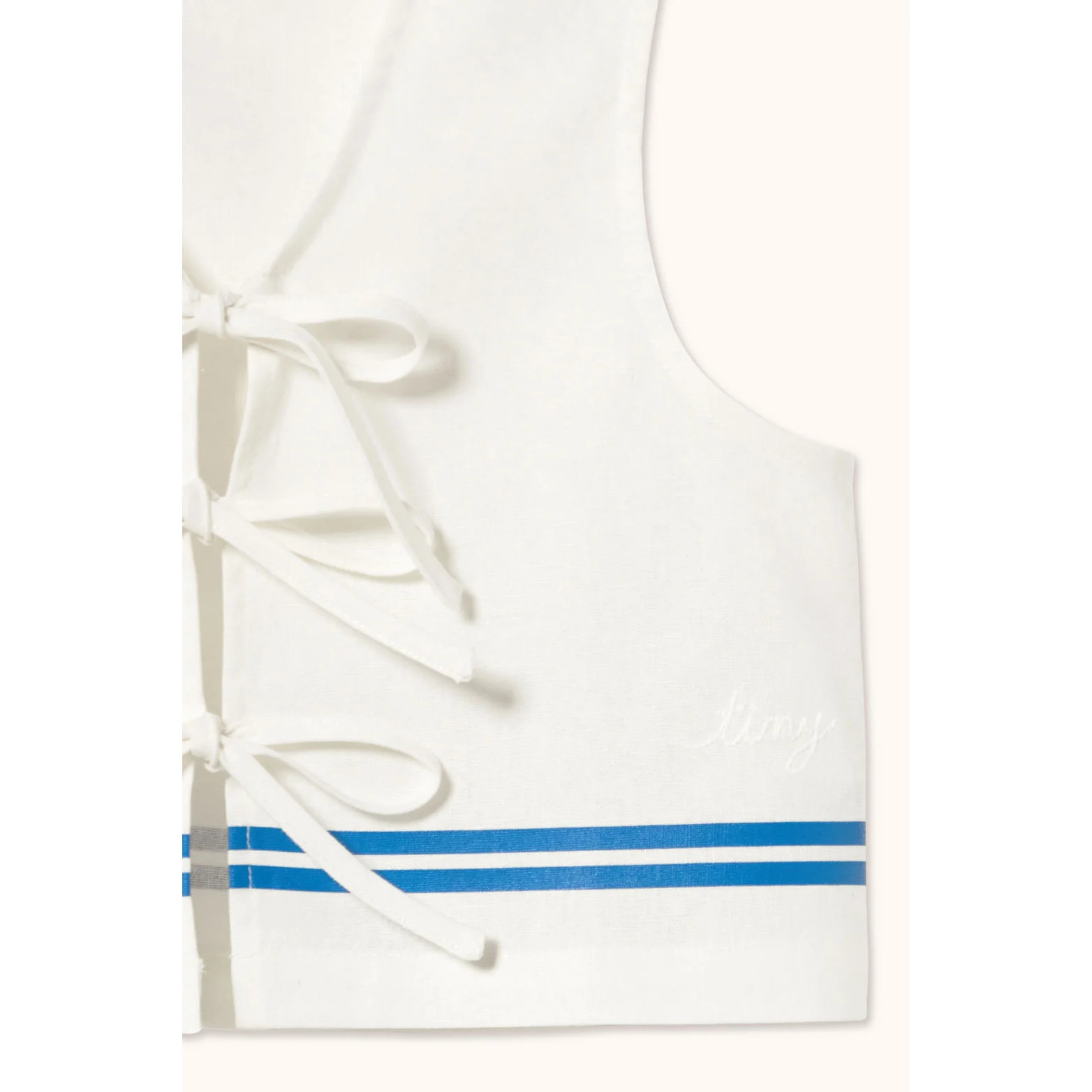 Tiny Cottons Off-White Stripes Woven Vest - Image 4