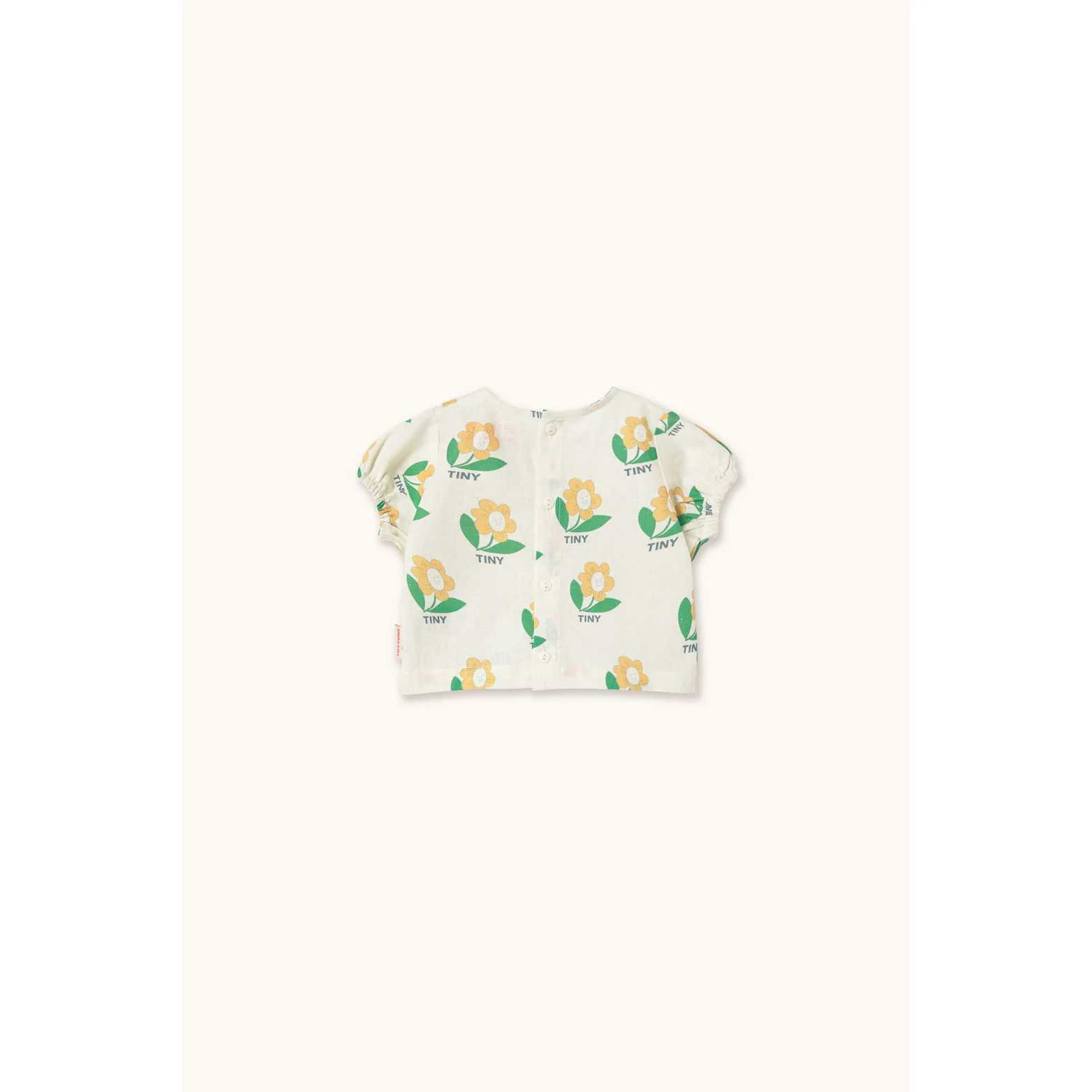 Tiny Cottons Off-White Tiny Flower Linen Baby Shirt - Image 2