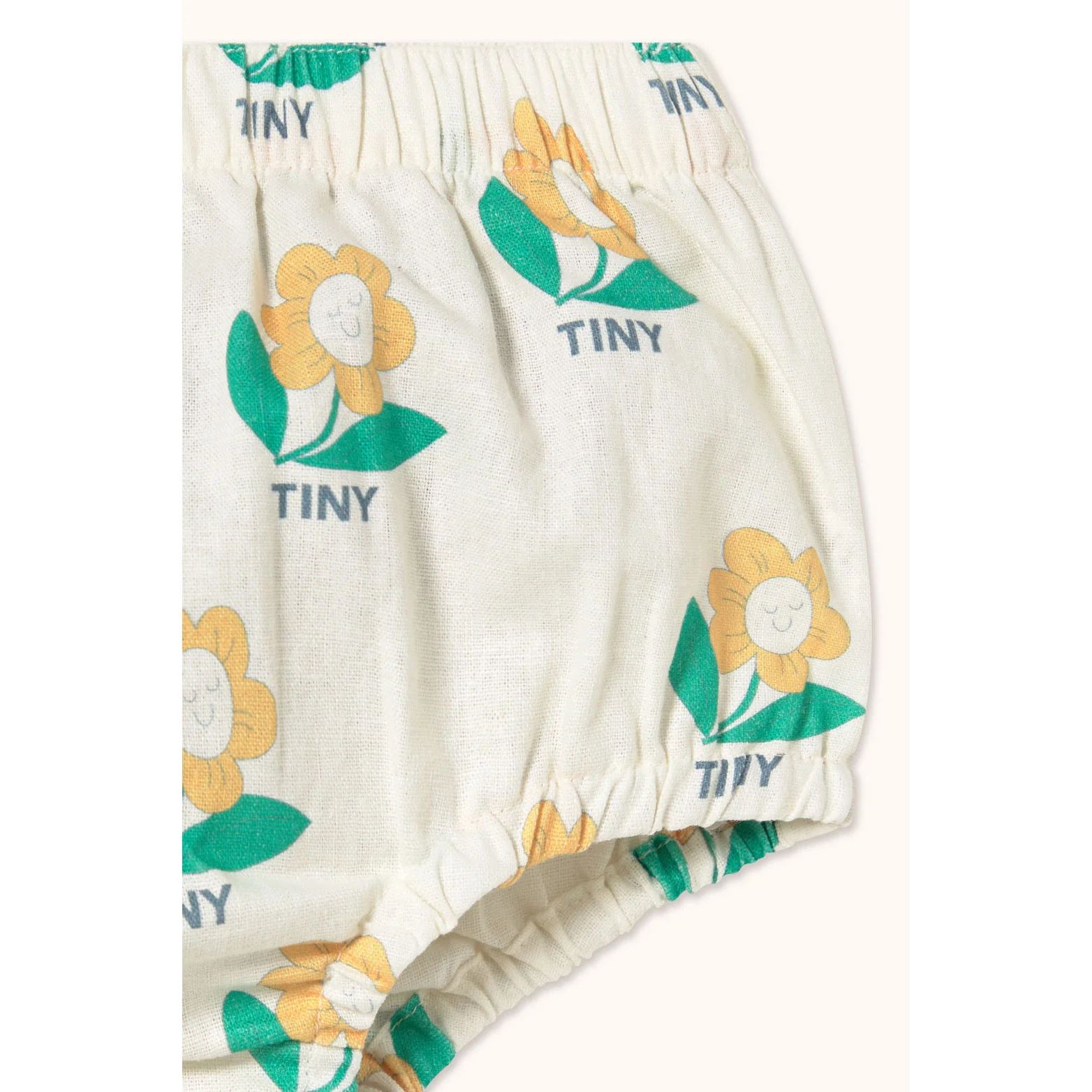 Tiny Cottons Off-White Tiny Flower Linen Bloomer - Image 3