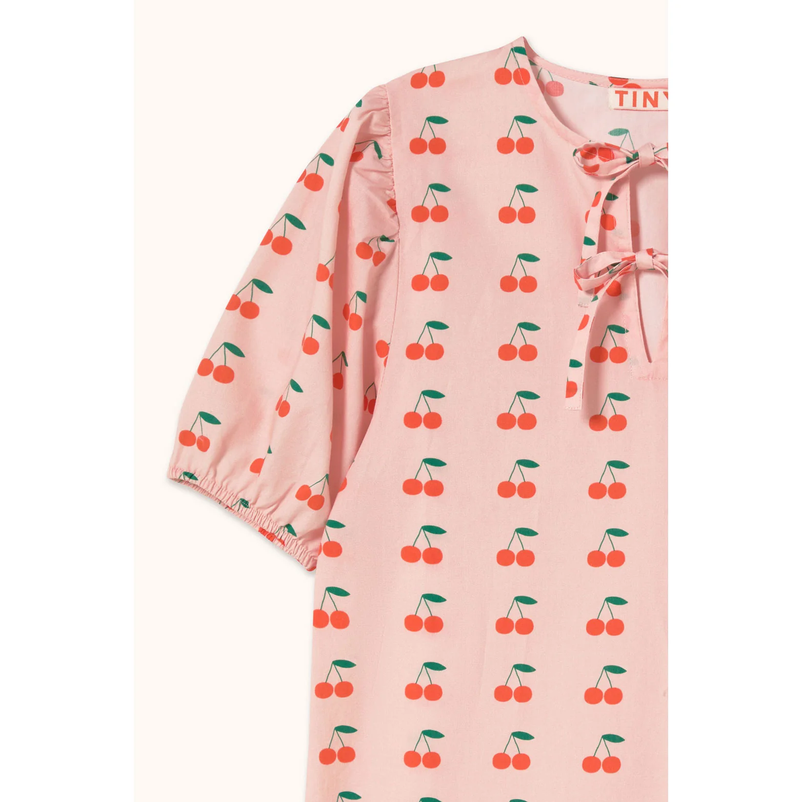Tiny Cottons Pastel Pink Cherries Dress - Image 5