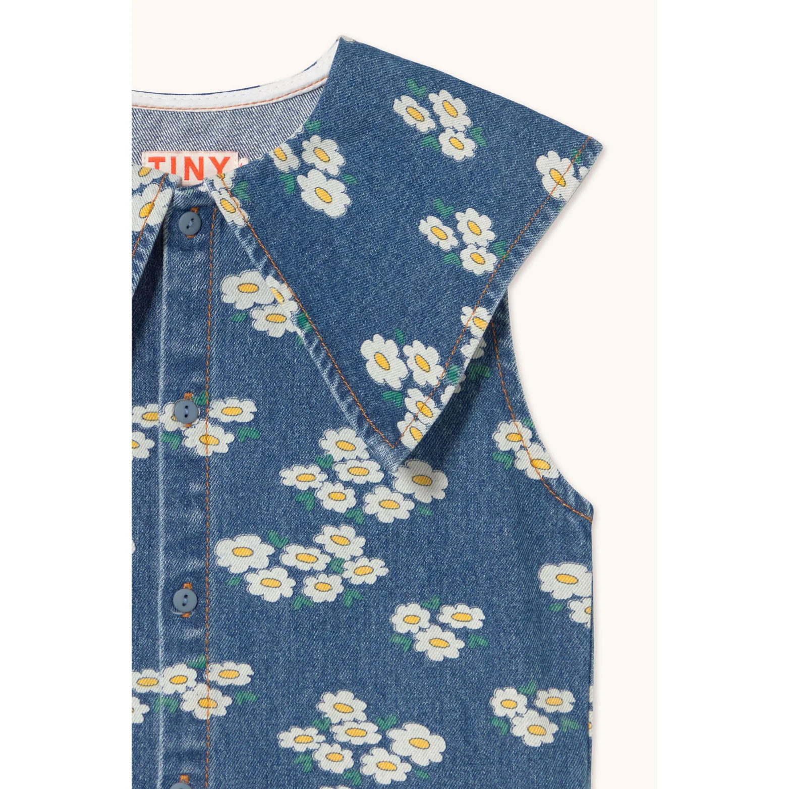 Tiny Cottons Wash Denim Blossoms Dress - Image 3