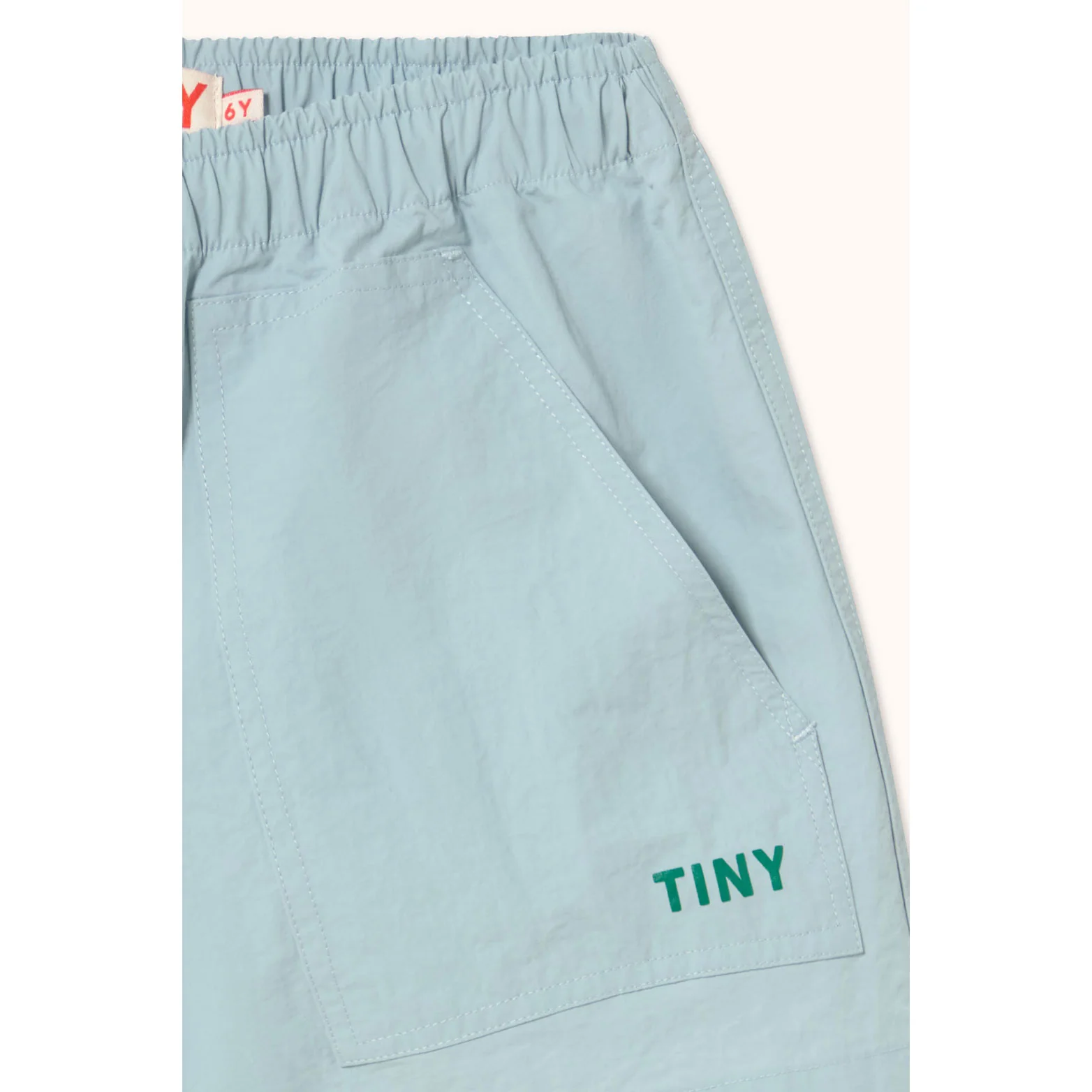 Tiny Cottons Washed Blue Solid Woven Shorts - Image 3