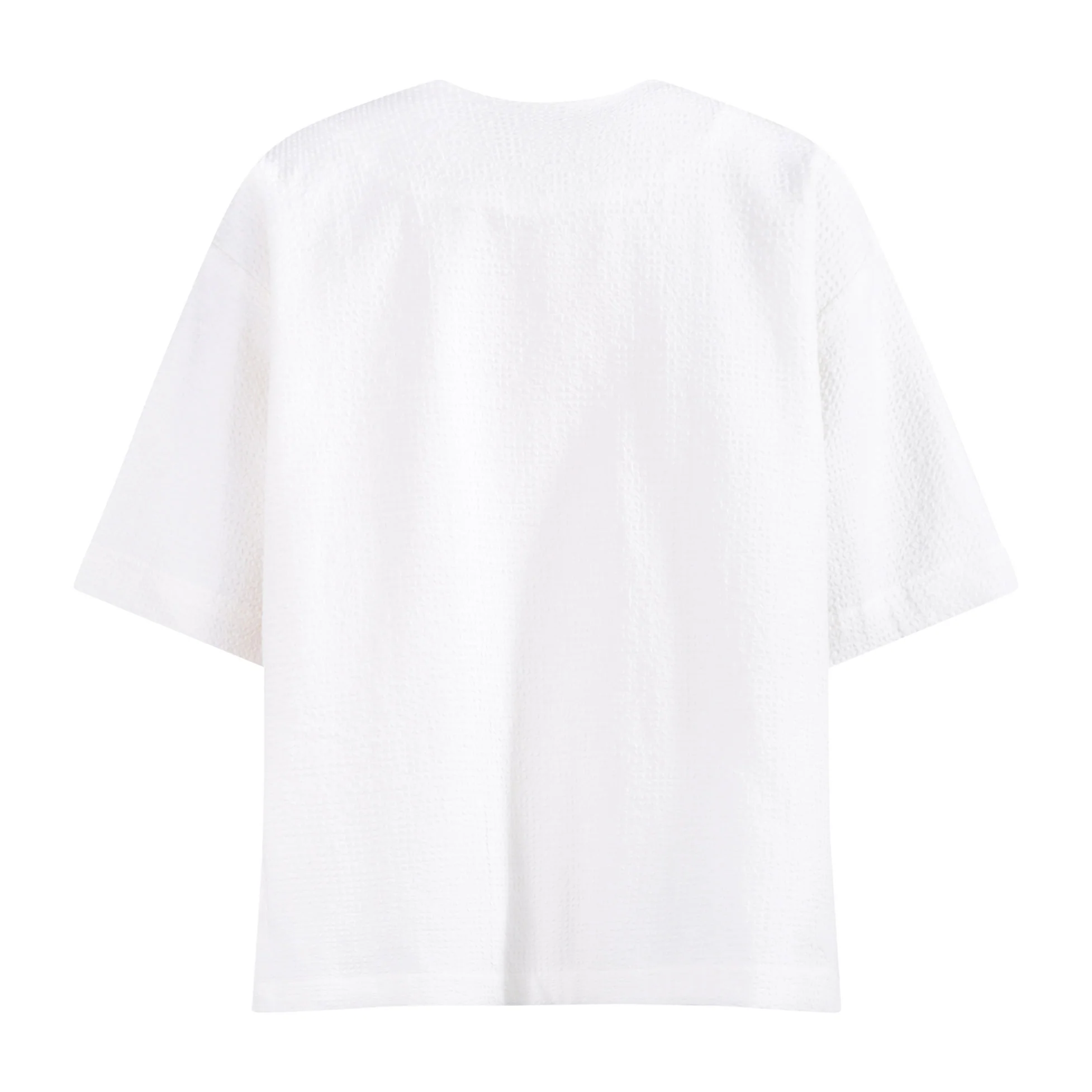 tntrm White Seersucker Woven T-Shirt - Image 2